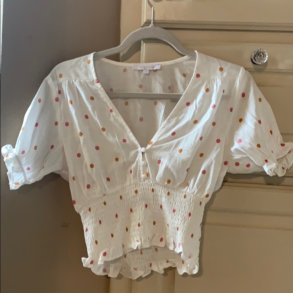Amaryllis Apparel white smoked blouse